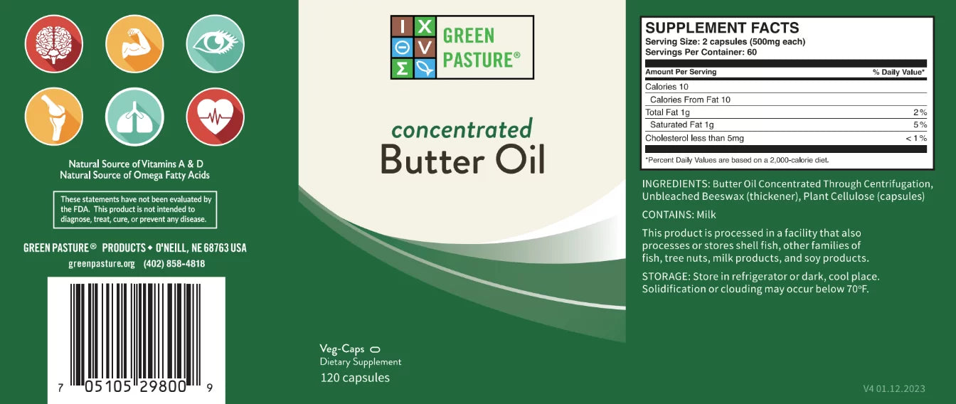 Concentrated Butter Oil 120 Capsules