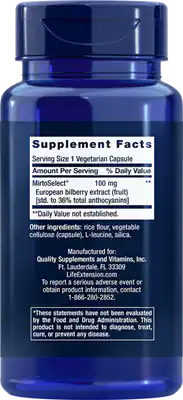 Standardized European Bilberry Extract 90 Vegetarian Capsules