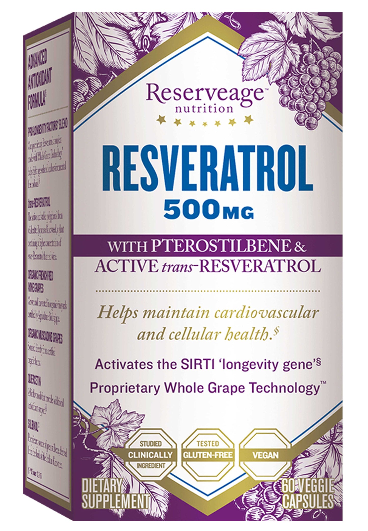 Resveratrol With Pterostilbene 500mg