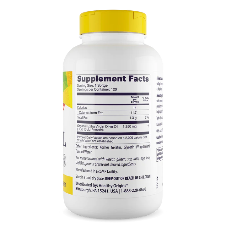 Extra Virgin Olive Oil 1250mg 120 Softgels
