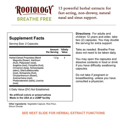 Rootology Breathe Free 120 Capsules