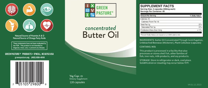 Concentrated Butter Oil 120 Capsules