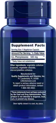 DL-Phenylalanine 500 mg 100 Vegetarian Capsules