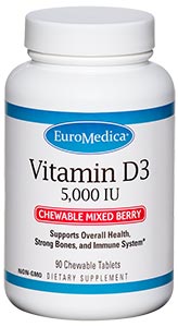 Vitamin D3 Chewable 5000IU 90 Chewable Tablets