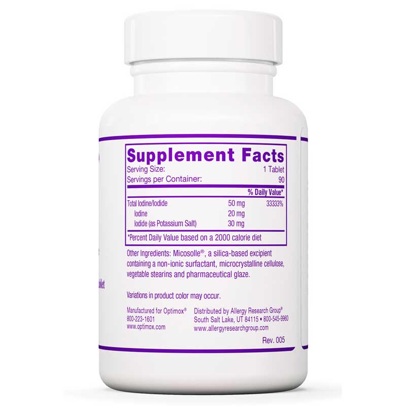 Iodoral 50 mg 90 Tablets - Thyroid Support Supplement with Iodine
