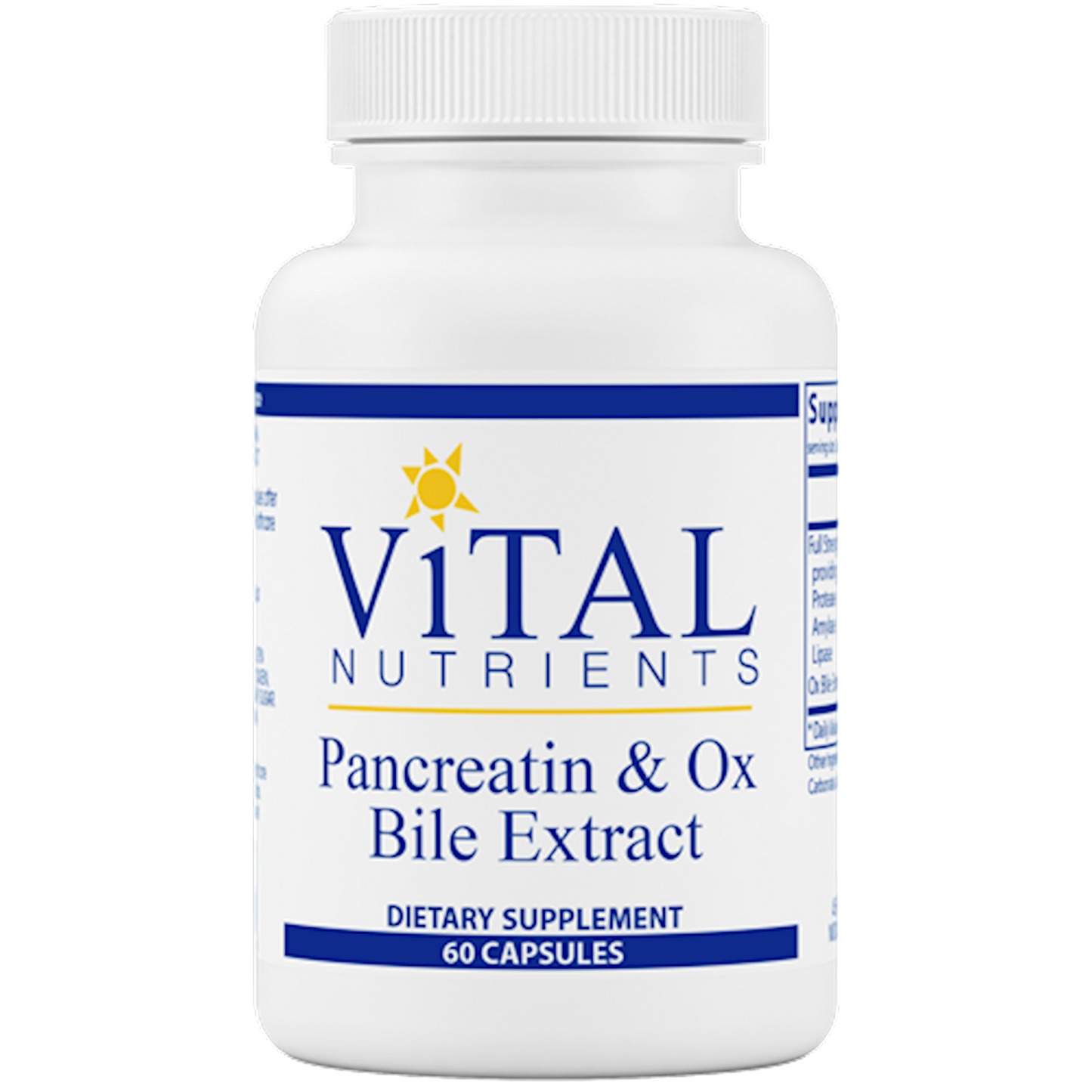 Pancreatin & Ox Bile Extract - Natural Digestive Enzymes, Full Strength Pancreatin, Lactose Free