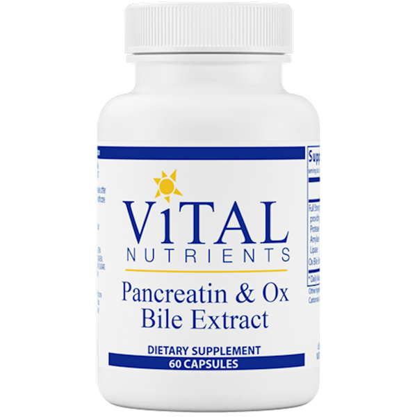 Pancreatin & Ox Bile Extract - Natural Digestive Enzymes, Full Strength Pancreatin, Lactose Free