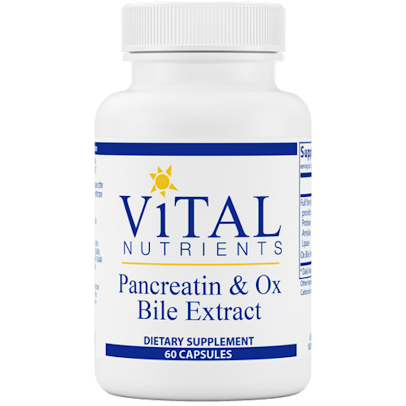 Pancreatin & Ox Bile Extract - Natural Digestive Enzymes, Full Strength Pancreatin, Lactose Free