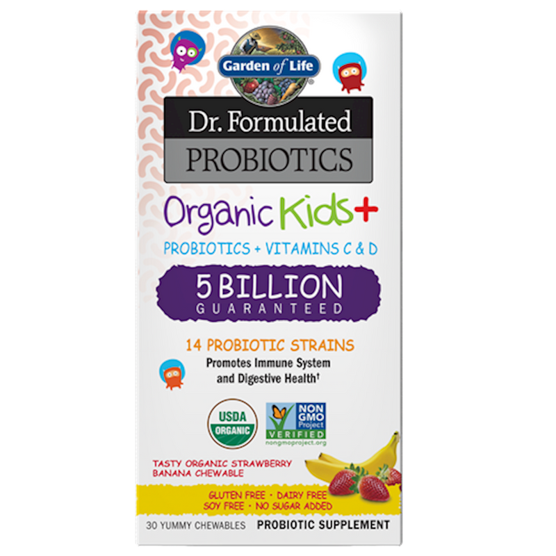 Organic Kids Probiotics Strw/Ban 30chews